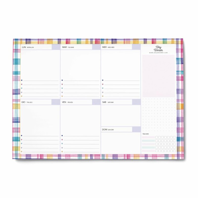 Planner settimanale da scrivania non datato