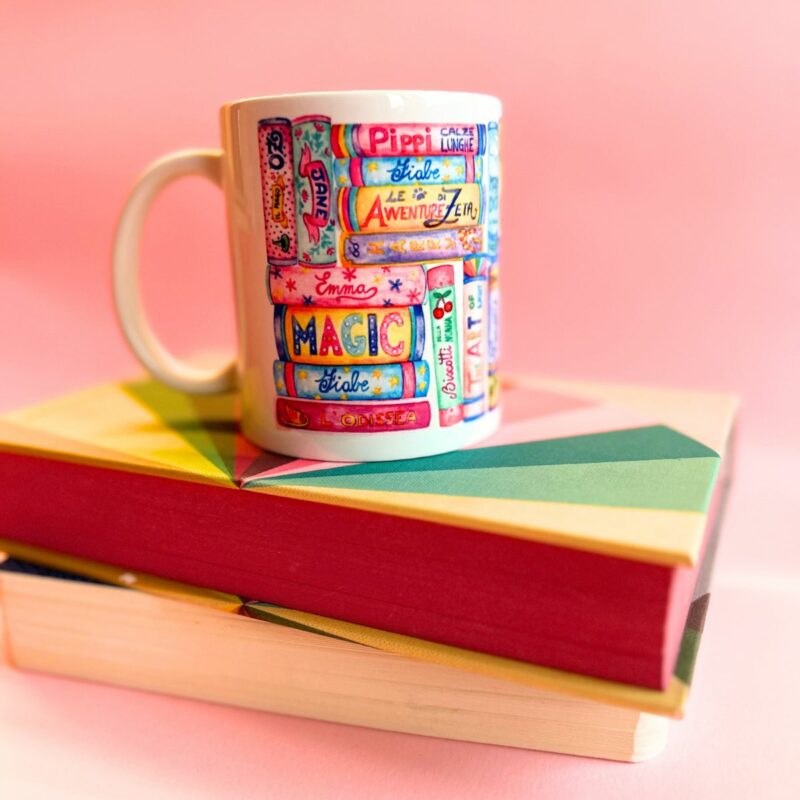 tazza con libreria per booklover