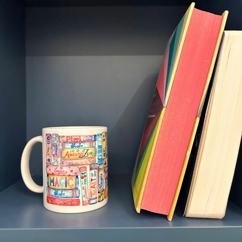 tazza con libreria per booklover